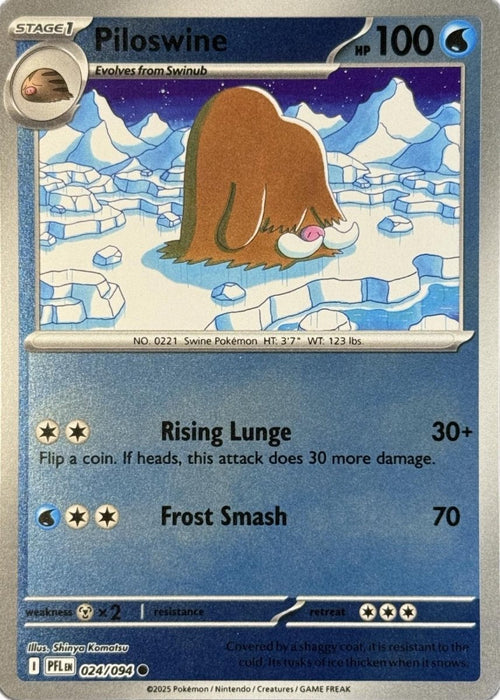 Pokemon Piloswine 024/094 ME02: Phantasmal Flames Normal - Eterna Cards