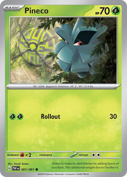 Pokemon Pineco - 001/091 001/091 SV: Paldean Fates Normal - EternaCards