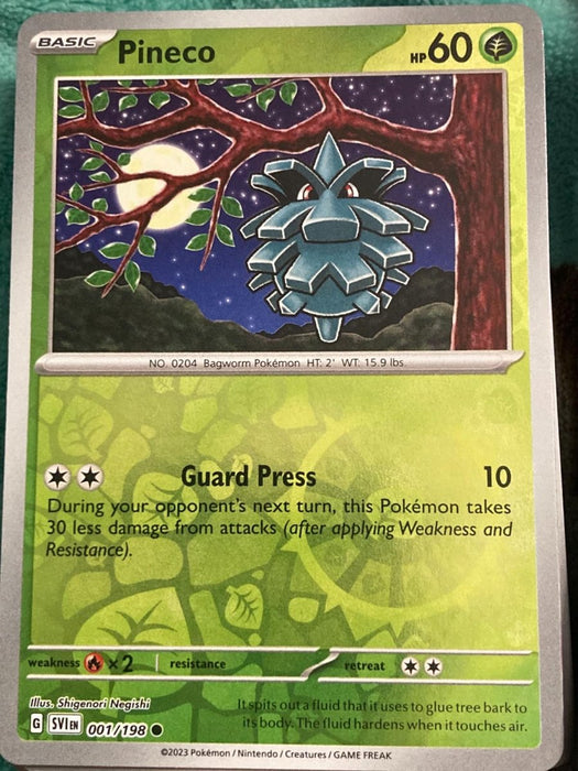 Pokemon Pineco 001/198 SV01: Scarlet & Violet Base Set Normal - Eterna Cards