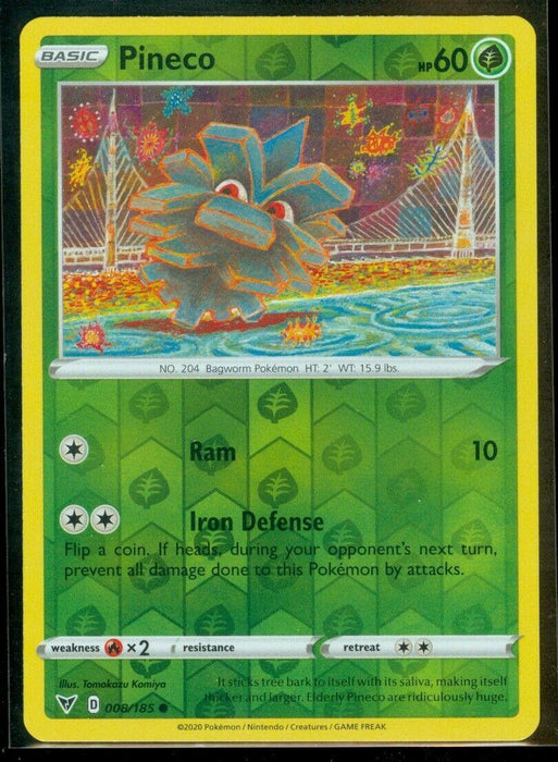 Pokemon Pineco 008/185 SWSH04: Vivid Voltage Normal - Eterna Cards