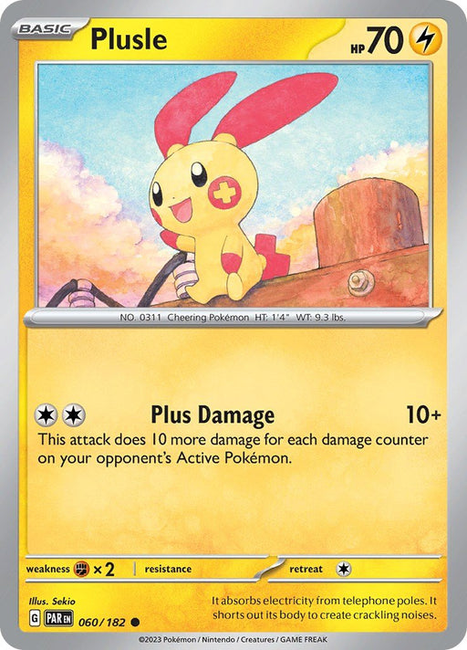 Pokemon Plusle - 060/182 060/182 SV04: Paradox Rift Reverse Holo - EternaCards