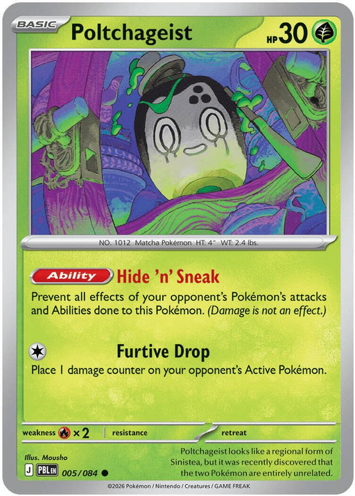 Pokemon Poltchageist 005/084 ME05: Pitch Black Reverse Holo - Eterna Cards