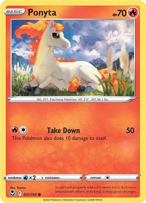 Pokemon Ponyta 021/195 SWSH12: Silver Tempest Reverse Holo - EternaCards
