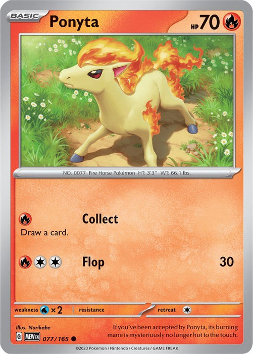 Pokemon Ponyta 077/165 SV: Scarlet & Violet 151 Reverse Holo - EternaCards
