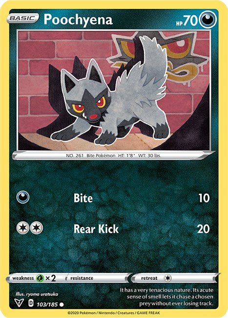 Pokemon Poochyena 103/185 SWSH04: Vivid Voltage Normal - EternaCards