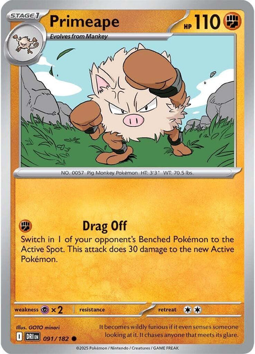 Pokemon Primeape 091/182 SV10: Destined Rivals Reverse Holo - EternaCards