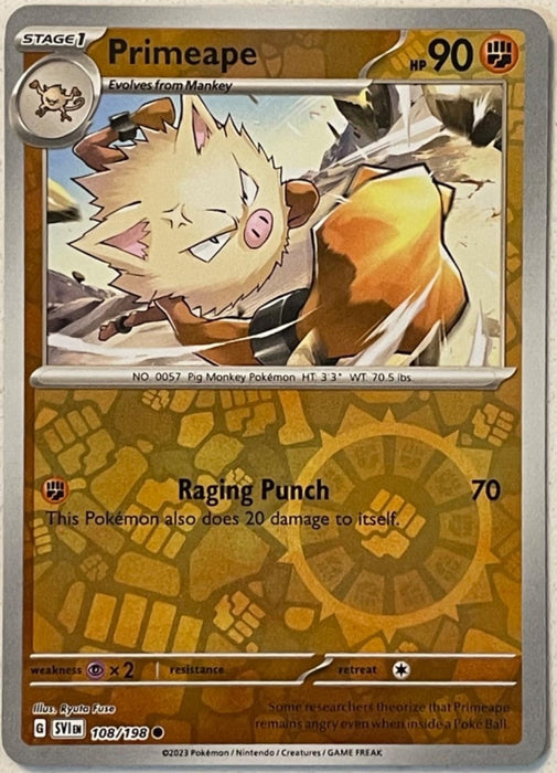 Pokemon Primeape 108/198 SV01: Scarlet & Violet Base Set Normal - Eterna Cards