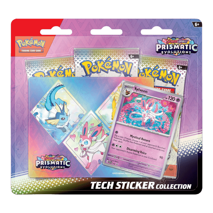 Pokemon Prismatic Evolutions Tech Sticker Collection (Leafeon, Glaceon & Sylveon) - EternaCards