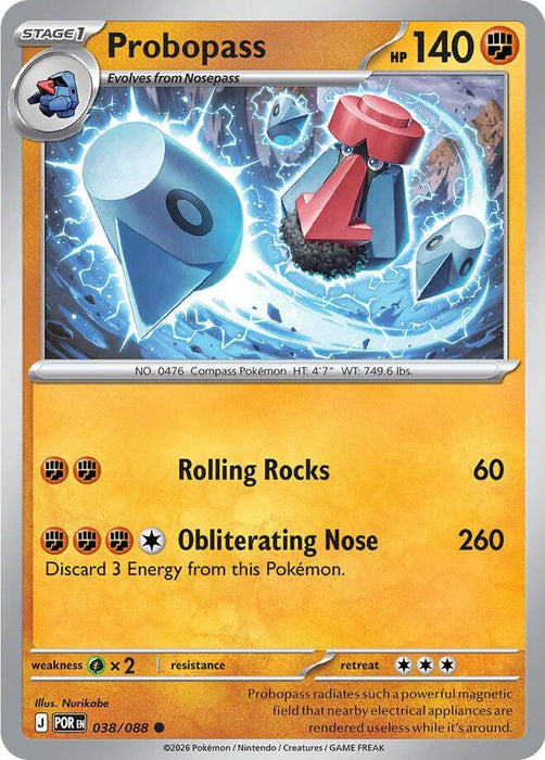 Pokemon Probopass - 038/088 038/088 ME03: Perfect Order Reverse Holofoil - EternaCards