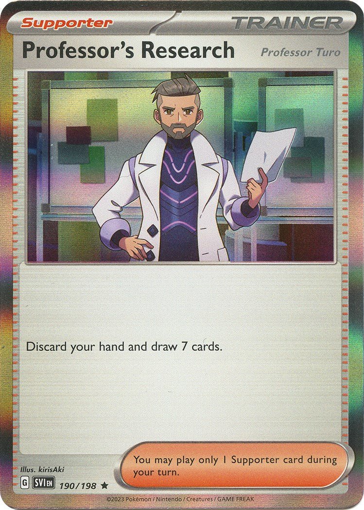 Pokemon Professor's Research [Professor Turo] - 190/198 SV01: Scarlet & Violet Base Set Holo