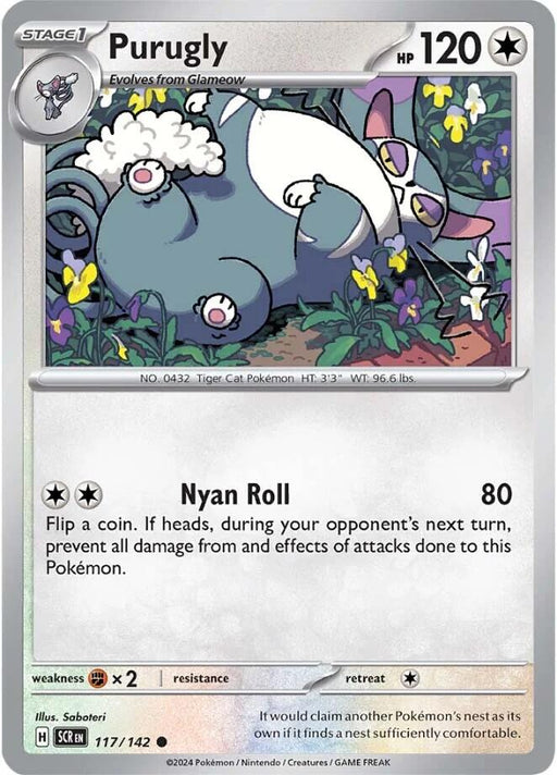 Pokemon Purugly 117/142 SV07: Stellar Crown Reverse Holo - EternaCards