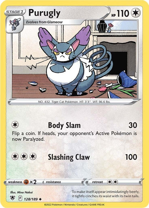 Pokemon Purugly 128/189 SWSH10: Astral Radiance Normal - EternaCards