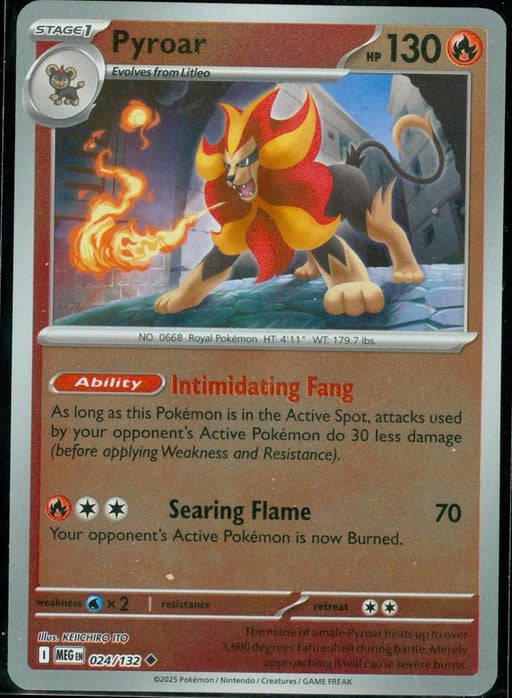 Pokemon Pyroar 024/132 ME01: Mega Evolution Normal - Eterna Cards