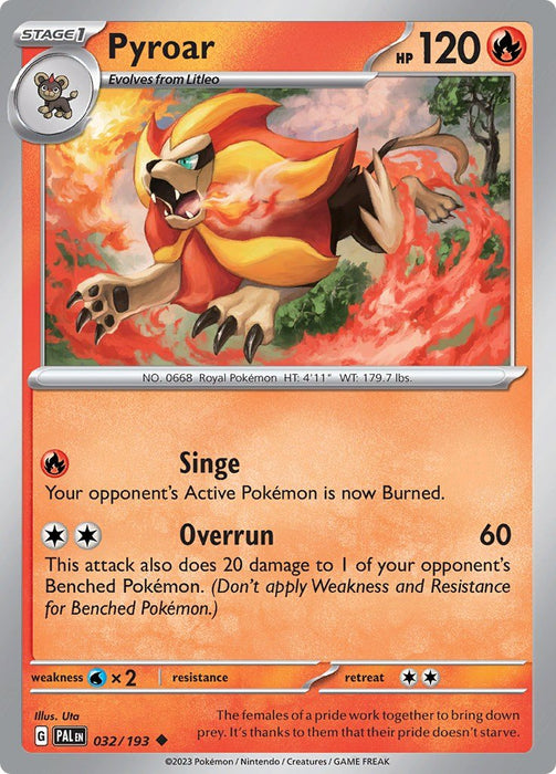 Pokemon Pyroar - 032/193 032/193 SV02: Paldea Evolved Normal - EternaCards