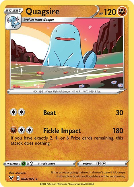Pokemon Quagsire 084/185 SWSH04: Vivid Voltage Reverse Holo - EternaCards
