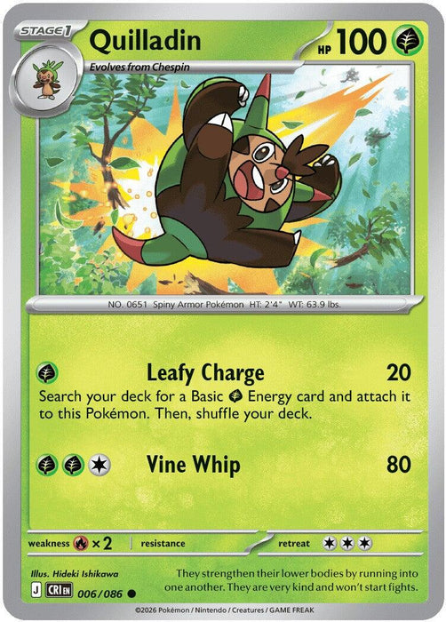 Pokemon Quilladin 006/086 ME04: Chaos Rising Normal - Eterna Cards