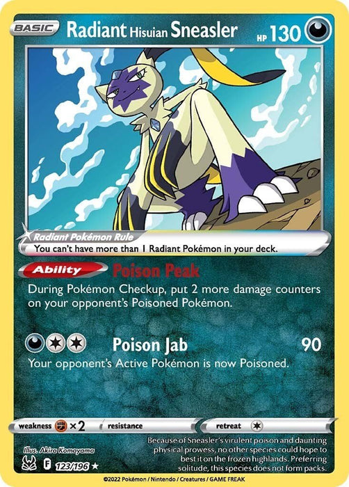 Pokemon Radiant Hisuian Sneasler 123/196 SWSH11: Lost Origin Holo - EternaCards