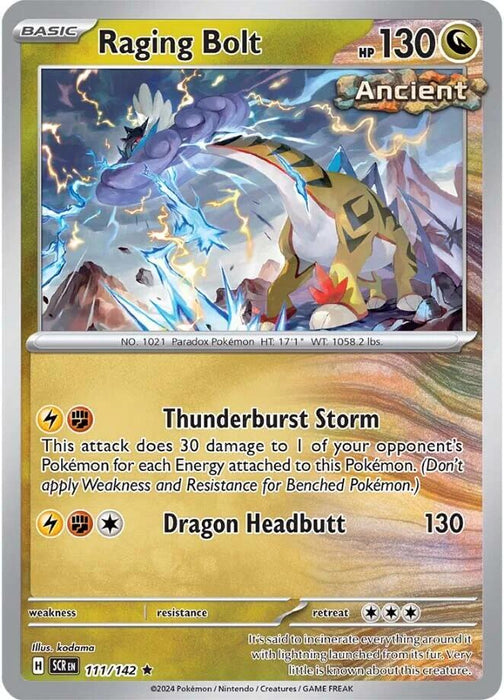 Pokemon Raging Bolt 111/142 SV07: Stellar Crown Holo - EternaCards