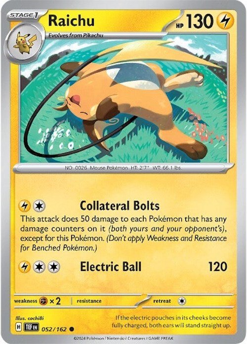 Pokemon Raichu 052/162 SV05: Temporal Forces Normal - EternaCards