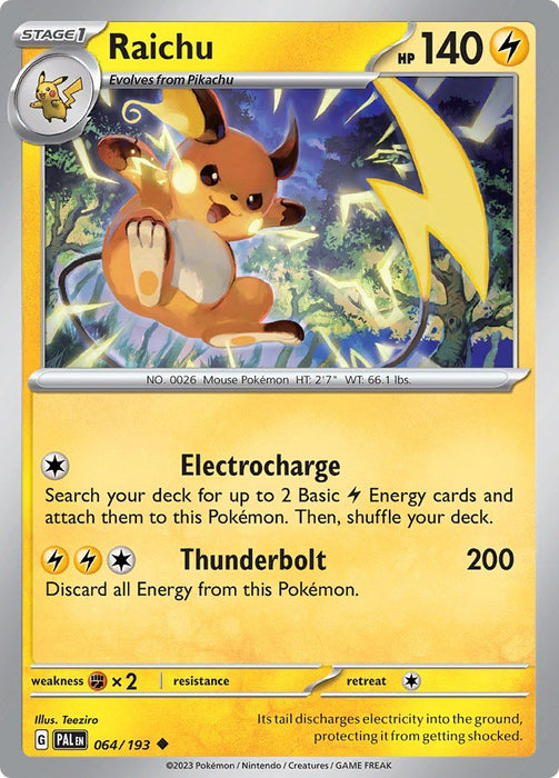 Pokemon Raichu - 064/193 064/193 SV02: Paldea Evolved Normal - EternaCards