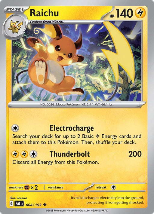 Pokemon Raichu - 064/193 064/193 SV02: Paldea Evolved Normal - EternaCards