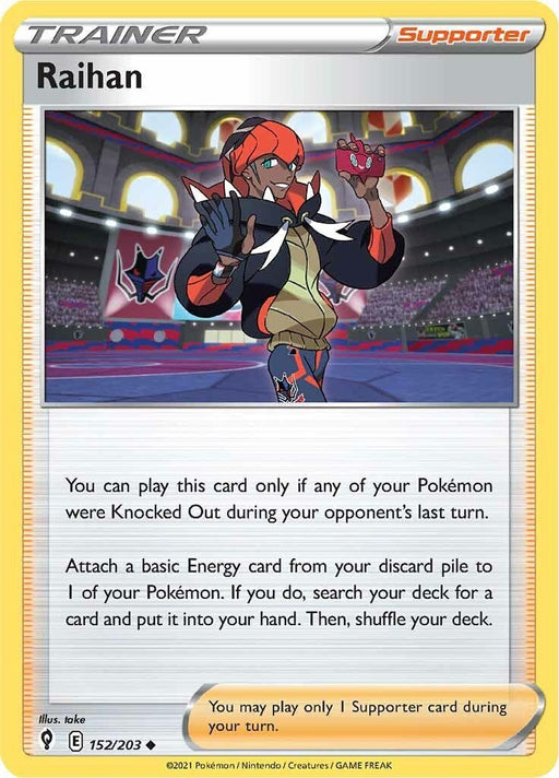 Pokemon Raihan 152/203 SWSH07: Evolving Skies Reverse Holo - EternaCards