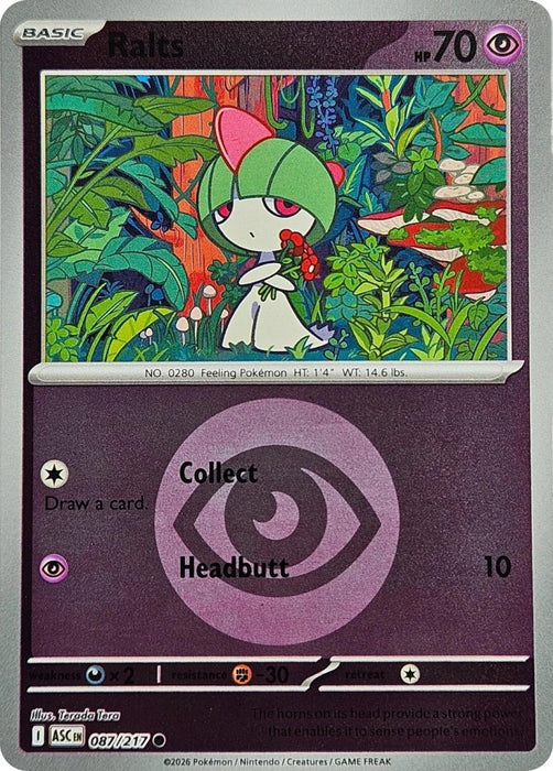 Pokemon Ralts (Energy Symbol Pattern) 087/217 ME: Ascended Heroes Reverse Holo - Eterna Cards