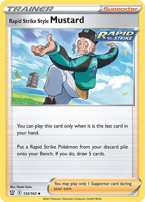 Pokemon Rapid Strike Style Mustard 132/163 SWSH05: Battle Styles Reverse Holo - EternaCards