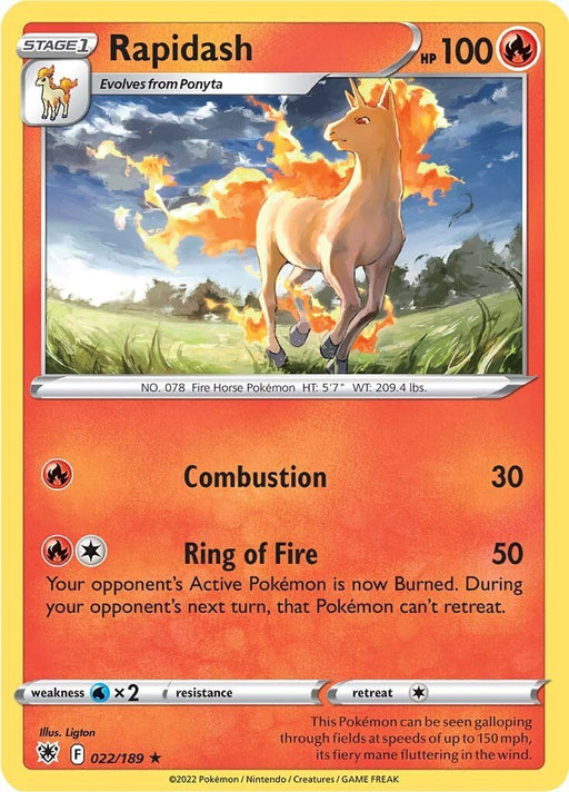 Pokemon Rapidash 022/189 SWSH10: Astral Radiance Reverse Holo - EternaCards