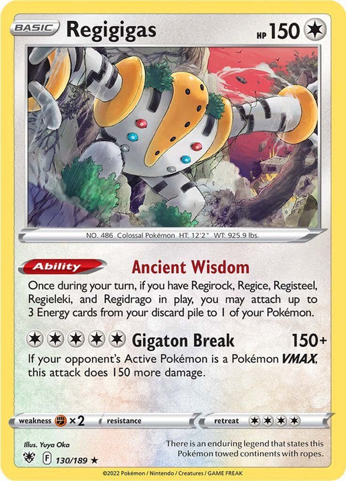 Pokemon Regigigas 130/189 SWSH10: Astral Radiance Reverse Holo - EternaCards