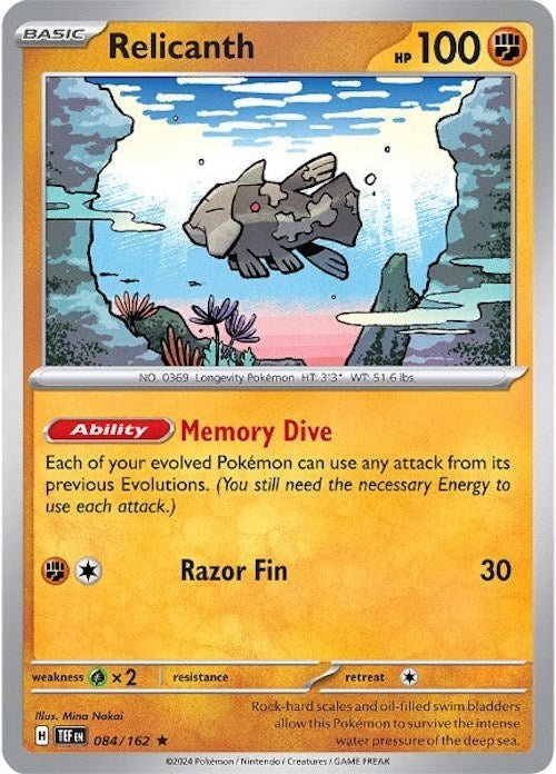 Pokemon Relicanth - 084/162 084/162 SV05: Temporal Forces Reverse Holo - EternaCards