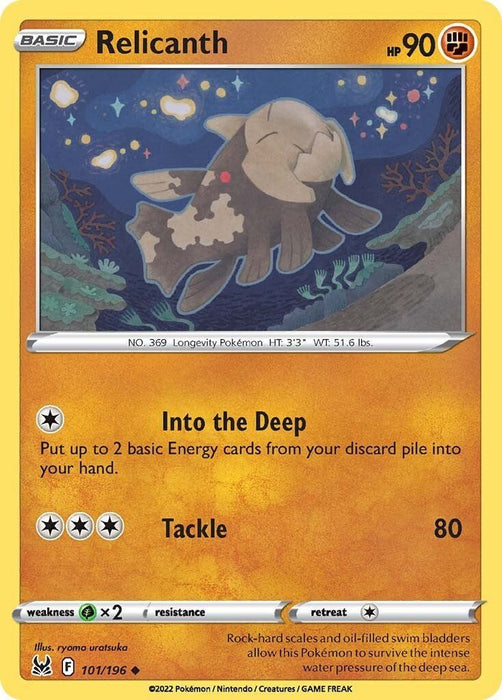 Pokemon Relicanth 101/196 SWSH11: Lost Origin Reverse Holo - EternaCards