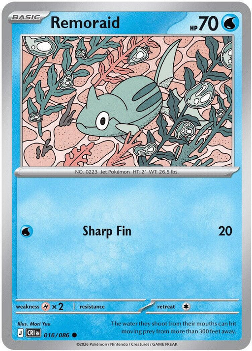 Pokemon Remoraid 016/086 ME04: Chaos Rising Reverse Holo - Eterna Cards