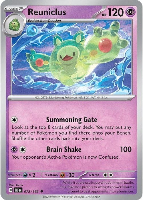 Pokemon Reuniclus - 072/162 072/162 SV05: Temporal Forces Reverse Holo - EternaCards