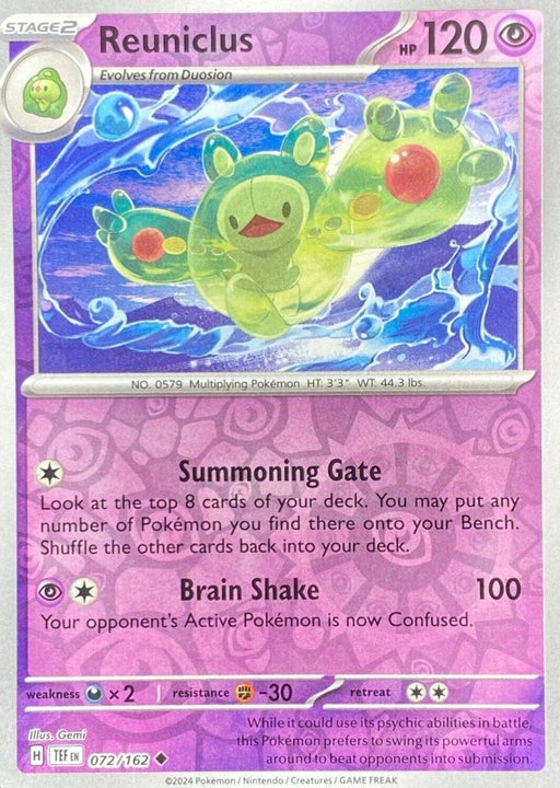 Pokemon Reuniclus - 072/162 SV05: Temporal Forces Normal - Eterna Cards
