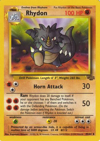 Pokemon Rhydon 45/64 Jungle Unlimited - Eterna Cards