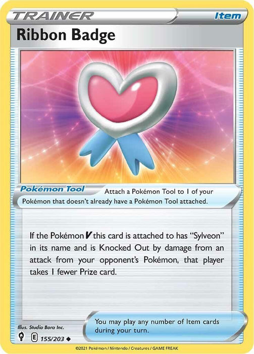 Pokemon Ribbon Badge 155/203 SWSH07: Evolving Skies Reverse Holo - EternaCards