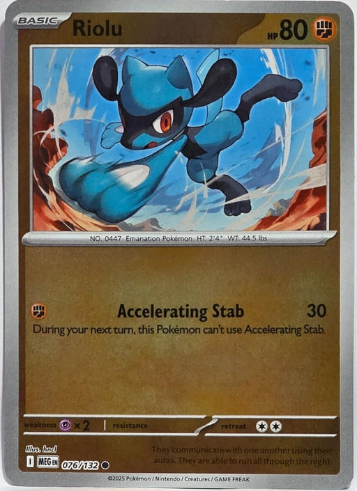 Pokemon Riolu 076/132 ME01: Mega Evolution Normal - Eterna Cards