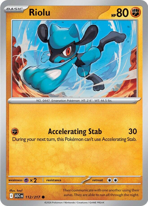 Pokemon Riolu 112/217 ME: Ascended Heroes Reverse Holo - EternaCards