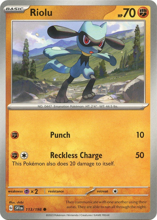 Pokemon Riolu - 113/198 113/198 SV01: Scarlet & Violet Base Set Normal - EternaCards