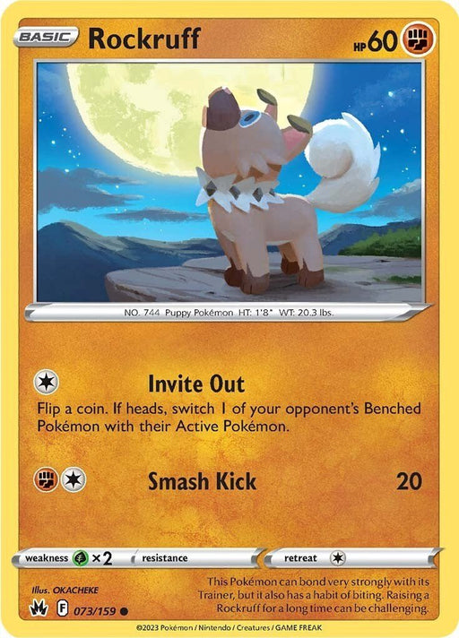 Pokemon Rockruff 073/159 SWSH: Crown Zenith Reverse Holo - EternaCards