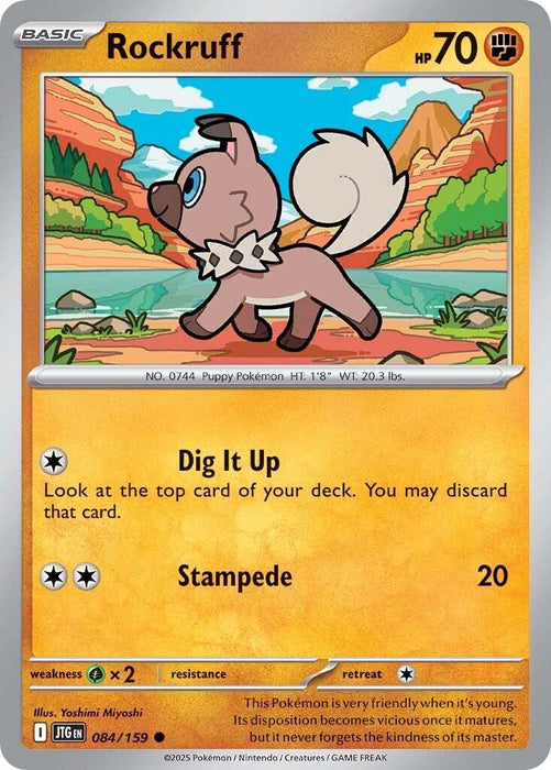 Pokemon Rockruff 084/159 SV09: Journey Together Normal - Eterna Cards