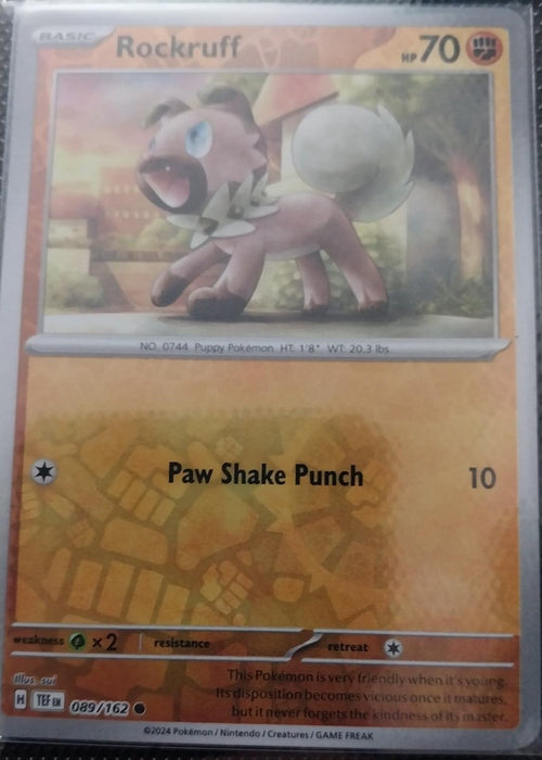 Pokemon Rockruff 089/162 SV05: Temporal Forces Normal - Eterna Cards