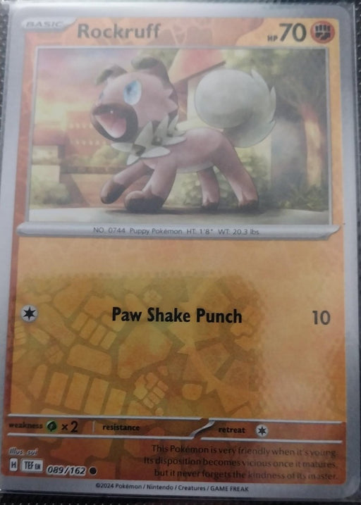 Pokemon Rockruff 089/162 SV05: Temporal Forces Normal - Eterna Cards
