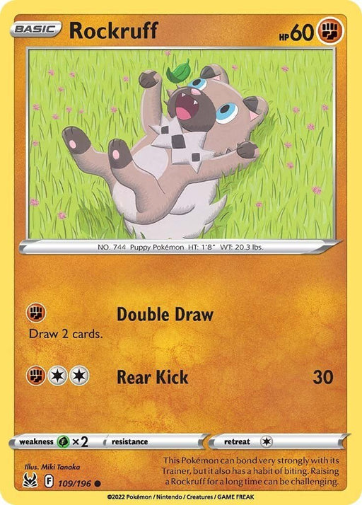Pokemon Rockruff 109/196 SWSH11: Lost Origin Reverse Holo - EternaCards