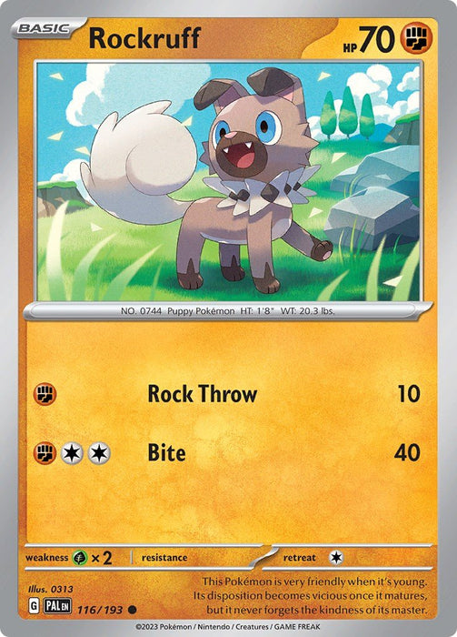 Pokemon Rockruff 116/193 SV02: Paldea Evolved Normal - EternaCards