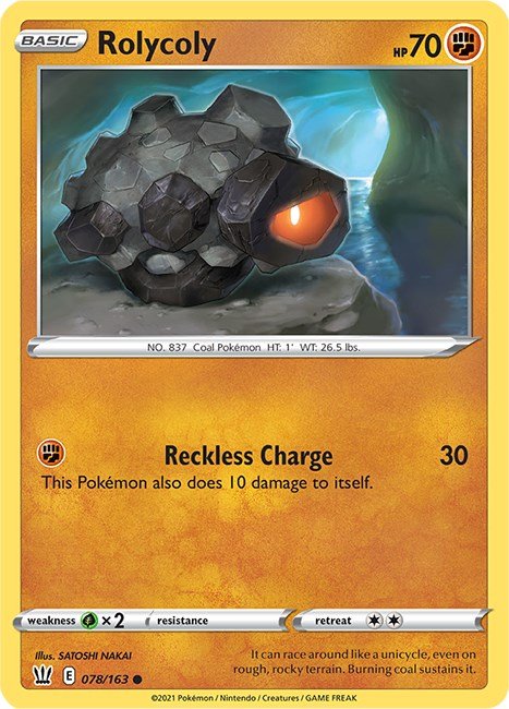 Pokemon Rolycoly 078/163 SWSH05: Battle Styles Reverse Holo - EternaCards