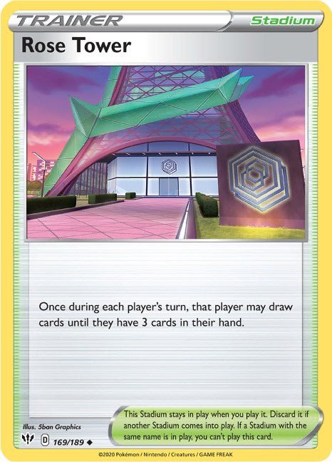 Pokemon Rose Tower 169/189 SWSH03: Darkness Ablaze Reverse Holo - EternaCards