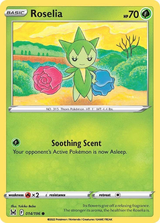 Pokemon Roselia 014/196 SWSH11: Lost Origin Reverse Holo - EternaCards