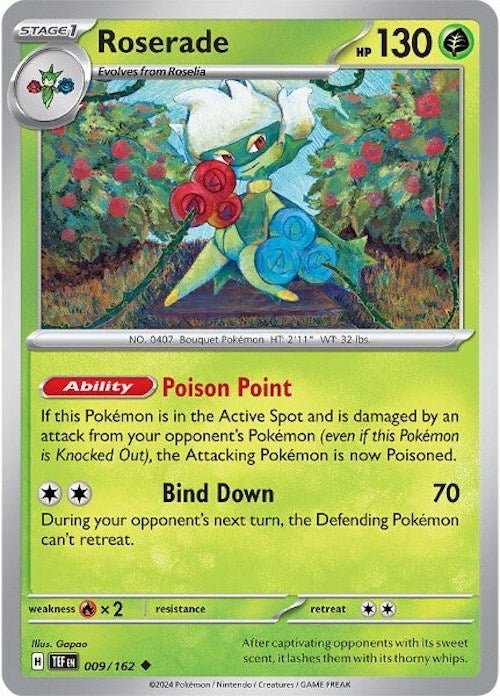 Pokemon Roserade 009/162 SV05: Temporal Forces Normal - EternaCards